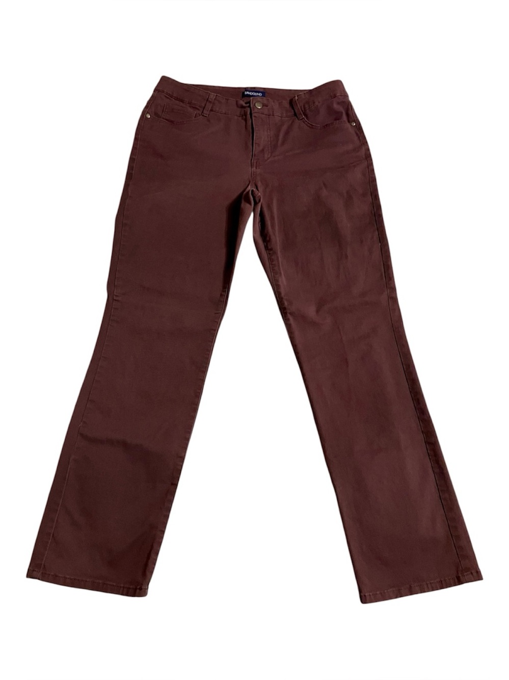 Bandolino Amy Straight Leg Boot Cut Pants Size 12 Burgundy/Wine Soft Cotton - Picture 2 of 8